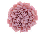 CzechMates Glass 3 x 6mm 2-Hole Matte Coral Pink Bar Bead 2.5-Inch Tube
