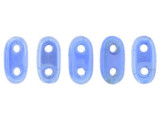 CzechMates Glass 3 x 6mm 2-Hole Luster Iris Milky Sapphire Bar Bead 2.5-Inch Tube