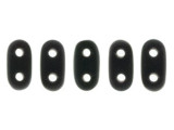 CzechMates Glass, 2-Hole Bar Beads 6x2mm, Matte Jet Black