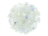 CzechMates Glass 3 x 6mm 2-Hole Crystal AB Bar Bead 2.5-Inch Tube