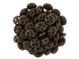 CzechMates Glass, 4-Hole QuadraLentil Beads 6mm, Matte Dark Bronze