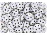 CzechMates Glass, 4-Hole QuadraLentil Beads 6mm, Silver