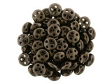 CzechMates Glass, 4-Hole QuadraLentil Beads 6mm, Dark Bronze