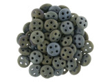 CzechMates Glass, 4-Hole QuadraLentil Beads 6mm, Matte Brown Iris