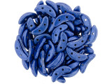 CzechMates Glass 4 x 10mm 2-Hole ColorTrends Saturated Metallic Navy Peony Crescent Bead 2.5-Inch Tube