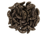 CzechMates Glass 4x10mm 2-Hole Matte Dark Bronze Crescent Bead 2.5-Inch Tube