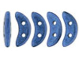 CzechMates Glass, 2-Hole Crescent Beads 10x4.5mm, Metallic Blue Suede