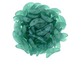 CzechMates Glass 4 x 10mm 2-Hole Atlantis Green Crescent Bead 2.5-Inch Tube