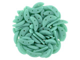 CzechMates Glass 4x10mm 2-Hole Turquoise Crescent Bead 2.5-Inch Tube