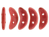 CzechMates Glass 4 x 10mm 2-Hole Metallic Suede Guava Crescent Bead 2.5-Inch Tube