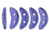 CzechMates Glass 4x10mm Saturated Metallic Violet 2-Hole Crescent Bead 2.5-Inch Tube