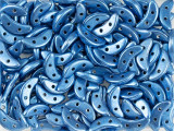 CzechMates Glass 4 x 10mm 2-Hole ColorTrends Saturated Metallic Little Boy Blue Crescent Bead 2.5-Inch Tube