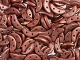 CzechMates Glass 4x10mm Saturated Metallic Copper Pink 2-Hole Crescent Bead, 2.5-Inch Tube