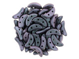 CzechMates Glass, 2-Hole Crescent Beads 10x4.5mm, Orchid Aqua Polychrome