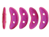 CzechMates Glass 4 x 10mm 2-Hole Opalescent Neon Pink Crescent Bead 2.5-Inch Tube