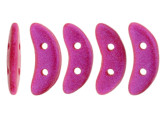 CzechMates Glass 4 x 10mm 2-Hole Opalescent Neon Pink Crescent Bead 2.5-Inch Tube