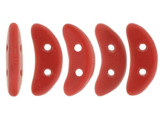 CzechMates Glass, 2-Hole Crescent Beads 10x4.5mm, Matte Opaque Red