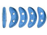 CzechMates Glass 4x10mm Saturated Metallic Blue 2-Hole Crescent Bead, 2.5-Inch Tube