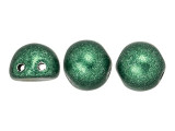 CzechMates 2-Hole 7mm ColorTrends Saturated Metallic Martini Olive Cabochon Bead 2.5-Inch Tube