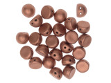 Bring warmth to your style with these CzechMates cabochon beads. These beads feature a round domed shape with a flat back, much like that of a cabochon. Two stringing holes run close to the flat bottom of the dome, so these beads will stand out in your jewelry-making designs. Use them in multi-strand projects or add them to your bead weaving for eye-catching dimensional effects. They'll work nicely with other CzechMates beads. They feature fiery copper color with a soft metallic sheen. 