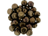 Rich style can be yours with these CzechMates cabochon beads. These beads feature a round domed shape with a flat back, much like that of a cabochon. Two stringing holes run close to the flat bottom of the dome, so these beads will stand out in your jewelry-making designs. Use them in multi-strand projects or add them to your bead weaving for eye-catching dimensional effects. They'll work nicely with other CzechMates beads. They feature warm brown color with a metallic gleam. 