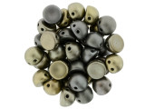 CzechMates 2-Hole 7mm Matte Metallic Leather Cabochon Beads 2.5-Inch Tube