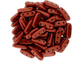 CzechMates 3-Hole 10mm ColorTrends: Saturated Metallic Aurora Red Beam Bead 2.5-Inch Tube