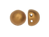 Add treasures to your jewelry designs with these CzechMates Cabochon Beads. These beads feature a round domed shape with a flat back, much like that of a cabochon. Two stringing holes run close to the flat bottom of the dome, so these beads will stand out in your jewelry-making designs. Use them in multi-strand projects or add them to your bead weaving for eye-catching dimensional effects. They'll work nicely with other CzechMates beads. They feature deep gold color with a soft metallic sheen. 