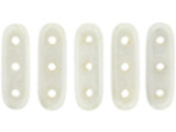 CzechMates Glass, 3-Hole Beam Beads 10x3.5mm, Opaque White Luster