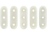 CzechMates Glass, 3-Hole Beam Beads 10x3.5mm, Opaque White Luster