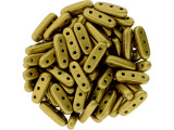 CzechMates 3-Hole 10mm ColorTrends: Saturated Metallic Spicy Mustard Beam Bead 2.5-Inch Tube