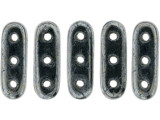 CzechMates Glass, 3-Hole Beam Beads 10x3.5mm, Hematite