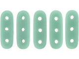 CzechMates Glass, 3-Hole Beam Beads 10x3.5mm, Turquoise