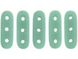 CzechMates Glass, 3-Hole Beam Beads 10x3.5mm, Matte Turquoise