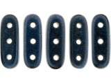 CzechMates 3-Hole 10mm Metallic Suede Dark Blue Beam Bead 2.5-Inch Tube