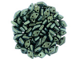 For an enchanting display, try these CzechMates Diamond Beads. These pressed glass beads are similar to the CzechMates Triangle bead, with two holes on the flat side. Like other CzechMates shapes, these Diamond Beads share the same hole spacing and are perfect for using with other CzechMates beads. The Diamond Bead works well for dimensional projects and also as an angled spacer. Use them in your bead weaving and stringing projects for unforgettable style. They feature forest green color tinged with a teal sheen. 