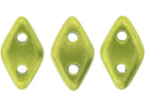 CzechMates Diamond 4 x 6mm ColorTrends Saturated Metallic Lime Punch Czech Glass 2-Hole Beads, 2.5-Inch Tube