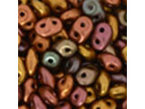 Matubo SuperDuo 2 x 5mm Matte Metallic Bronze Iris 2-Hole Seed Bead 2.5-Inch Tube