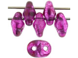 Matubo SuperDuo 2 x 5mm Mirror - Hot Pink 2-Hole Seed Bead 2.5-Inch Tube