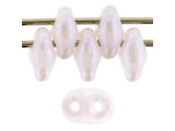 Matubo SuperDuo 2 x 5mm Milky Soft Rosaline Luster 2-Hole Seed Bead 2.5-Inch Tube