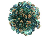 Matubo SuperDuo 2 x 5mm Bronze Luster 1/2 - Emerald 2-Hole Seed Bead 2.5-Inch Tube