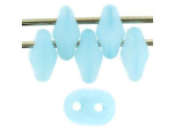 Matubo SuperDuo 2 x 5mm Matte Milky Aquamarine 2-Hole Seed Bead 2.5-Inch Tube