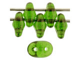 Matubo SuperDuo 2 x 5mm Green - Vega 2-Hole Seed Bead 2.5-Inch Tube