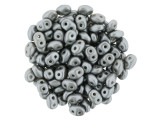 Matubo SuperDuo 2 x 5mm Silver Pearl Coat 2-Hole Seed Bead 2.5-Inch Tube