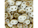 Matubo SuperDuo 2 x 5mm Opaque White Celsian 2-Hole Seed Bead 2.5-Inch Tube