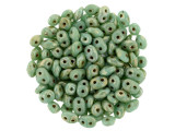 Matubo SuperDuo 2 x 5mm Turquoise Silver Picasso 2-Hole Seed Bead 2.5-Inch Tube