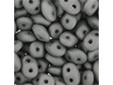 Matubo SuperDuo 2 x 5mm Saturated Gray 2-Hole Seed Bead 2.5-Inch Tube