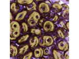 Matubo SuperDuo 2 x 5mm Transparent Gold/Amethyst Luster 2-Hole Seed Bead 2.5-Inch Tube