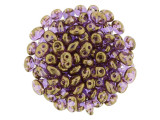 Matubo SuperDuo 2 x 5mm Transparent Gold/Amethyst Luster 2-Hole Seed Bead 2.5-Inch Tube