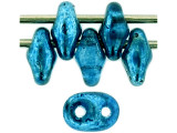 Matubo SuperDuo 2 x 5mm Mirror - Turquoise Blue 2-Hole Seed Bead 2.5-Inch Tube